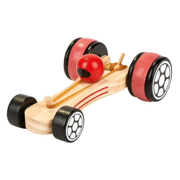 Physikspielzeug: Rennwagen mit Gummimotor