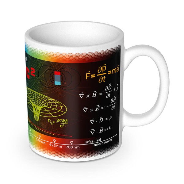Kaffeetasse mit wissenschaftlichen Formeln: Geschenk für Physiklehrer