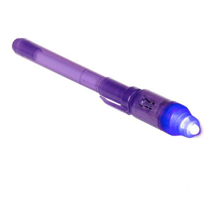 Hier klicken - Geheimstift mit Zaubertinte und UV-Licht (lila)