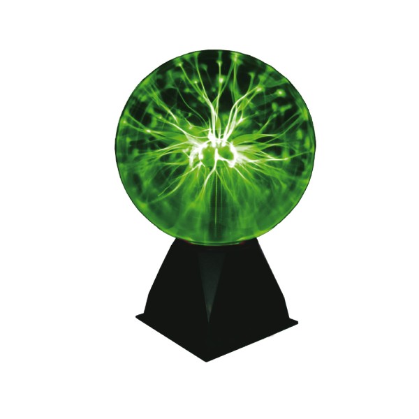 Eine grüne Plasmalampe: Physik-Spielzeug für Erwachsene