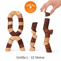 Loggos - das Holz-Stapelspiel für Jung und Alt - Made in Germany - Größe M (22 Steine)