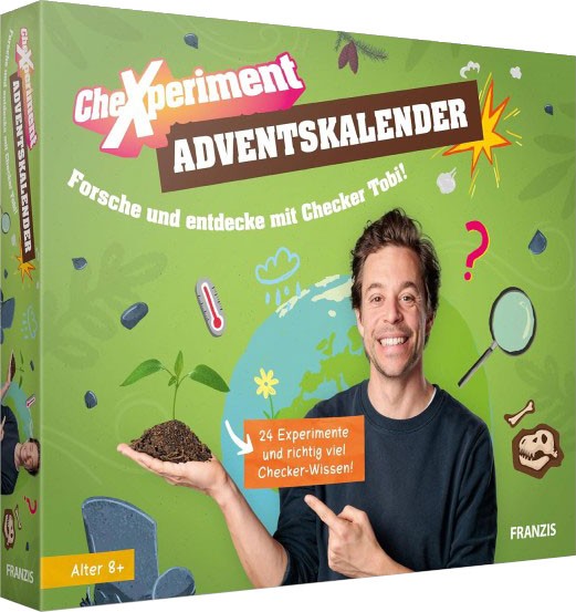 Hier klicken - Adventskalender CheXperiment mit Checker Tobi - forsche und entdecke