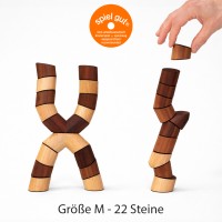 Loggos - das Holz-Stapelspiel für Jung und Alt - Made in Germany - Größe M (22 Steine)