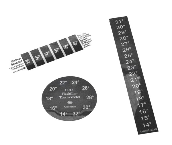 Thermometer mit Flüssigkristallen (3 Varianten)
