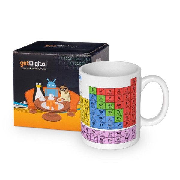 Wissenschaftsbecher Chemie mit Periodensystem der Elemente | Geschenk