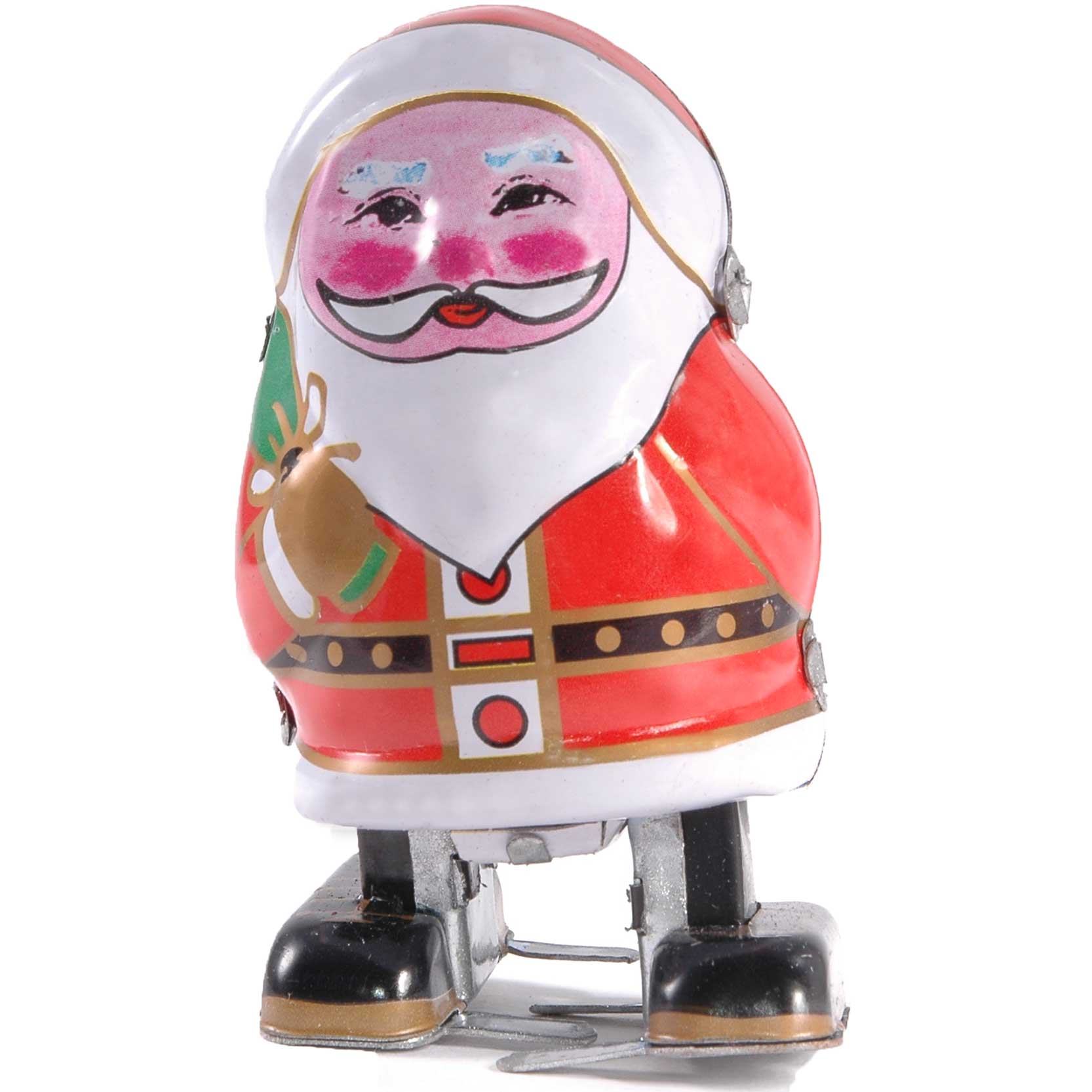 Weihnachtsmann aus Blech, aufziehbar