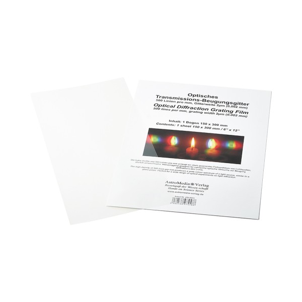 Transmissions-Beugungsgitter mit Gitterweite 1000 (GW), Diffraktion, Optisches Gitter