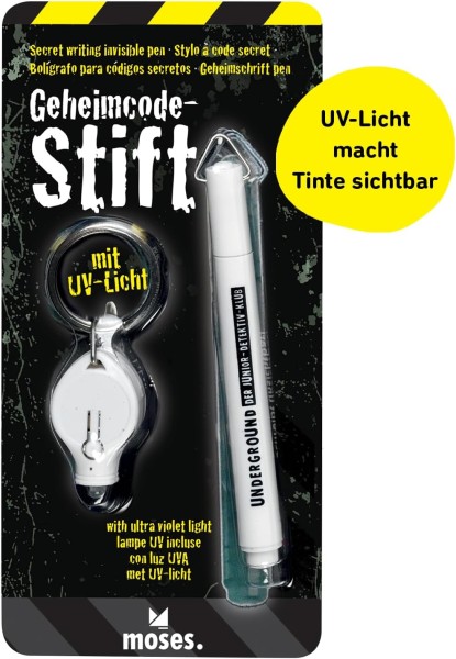 UV-Geheimstift mit Schwarzlicht-Lampe und unsichtbarer Tinte für Kinder