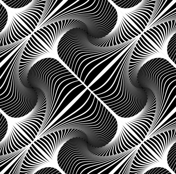 Schwarz-weiß-Puzzle Optische Illusion aus der Reihe Shimmer von Curiosi
