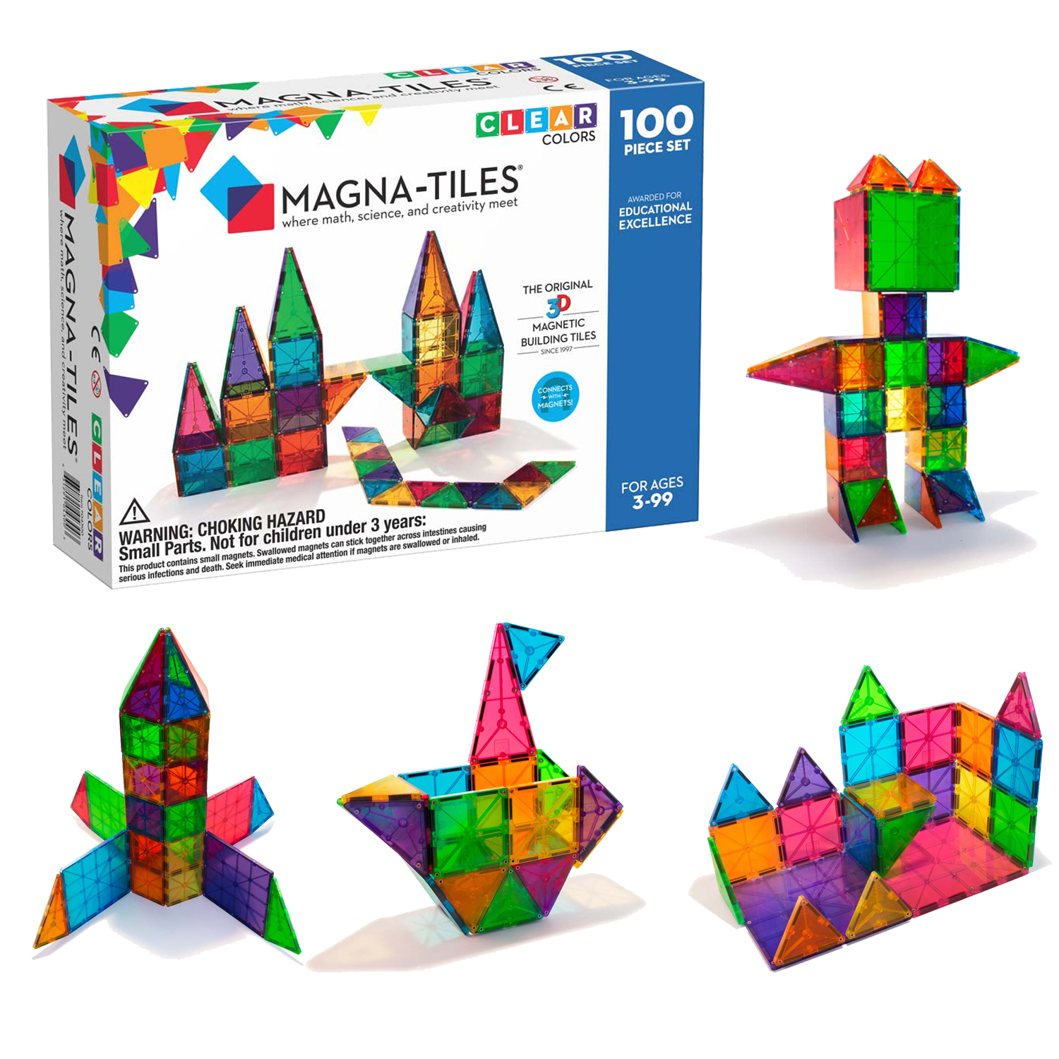Magna Tiles Magnet Lernspielzeug 2 Sets bis zu 100 Teile