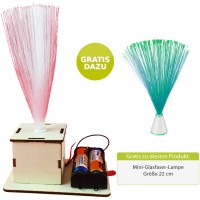 Holzbausatz für Glasfaserlampe + gratis Farbwechsel Lichtleiterlampe