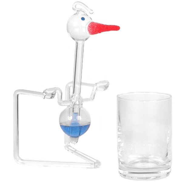 Trinkstorch, Trinkvogel mit Glas