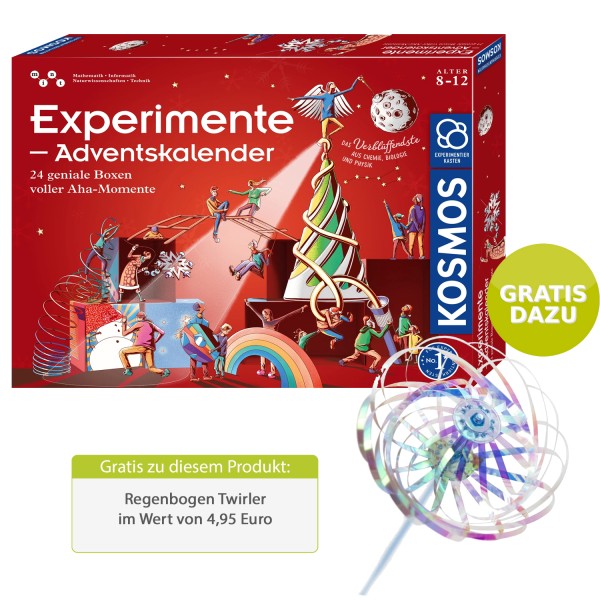 KOSMOS Adventskalender - 24 Experimente Boxen mit Aha Effekt + gratis Twirler