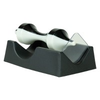 Magnetisch schwebendes Objekt in schwarz / weiß (magnetische Levitation mit Magnet)