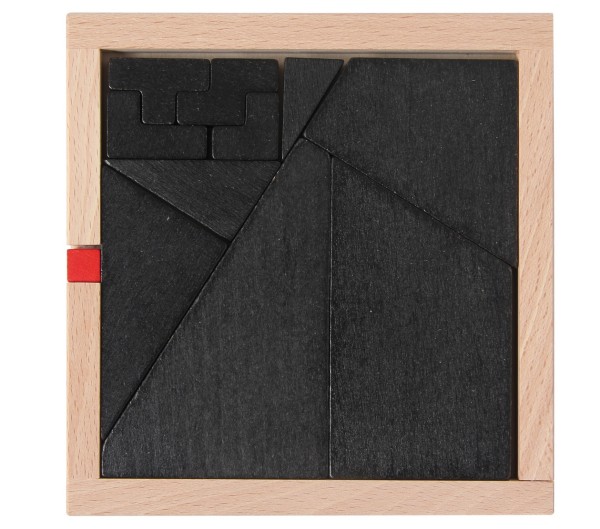 Der kleine rote Würfel: Pack-Puzzle aus Holz | Knobelspiel | Brain Teaser